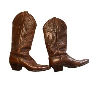 Dan Post Women’s Brown Leather Western Cowboy Boots Size 6C Made in Spain